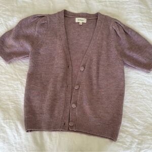 Lavender short sleeve cardigan size medium. Excellent like new condition